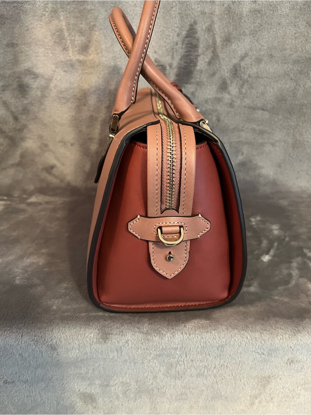 Kate Spade Leather Barrel Satchel Colorblock ( black berry preserve multi ) - Picture 2 of 4